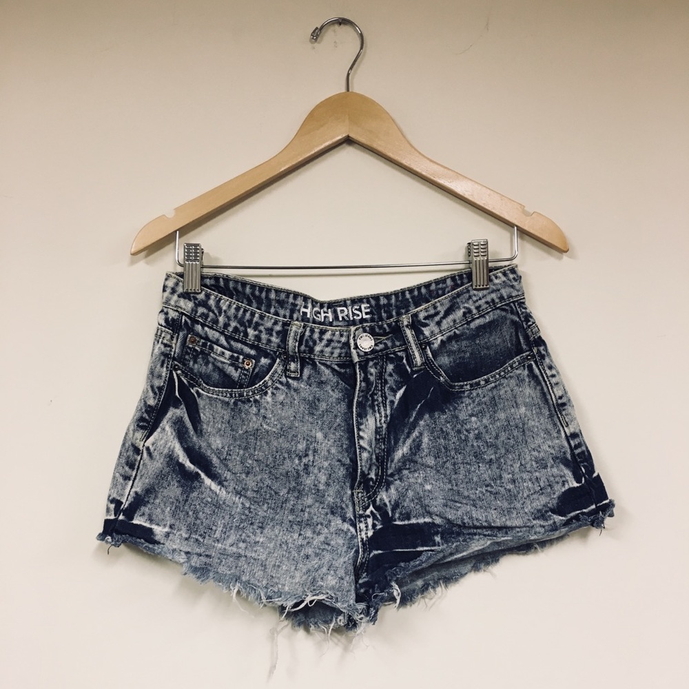 Acid Wash High Waisted Shorts